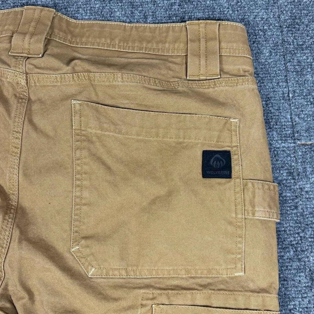Wolverine Pants Canvas Double Knee Workwear Skater Men Fits 38x28 Tan Brown Work View 4